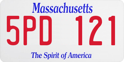 MA license plate 5PD121