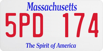 MA license plate 5PD174