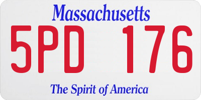 MA license plate 5PD176