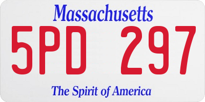MA license plate 5PD297