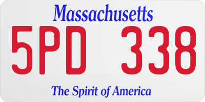 MA license plate 5PD338