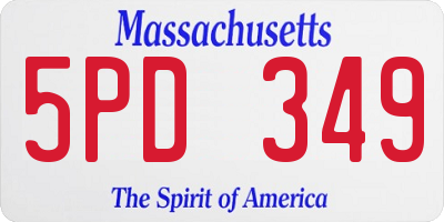 MA license plate 5PD349
