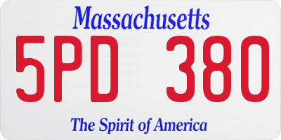 MA license plate 5PD380