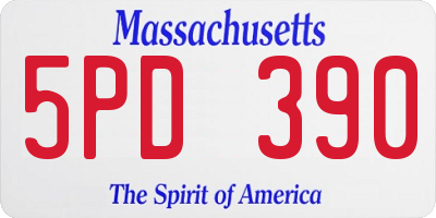 MA license plate 5PD390