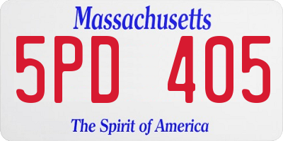 MA license plate 5PD405