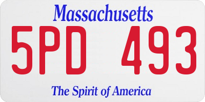 MA license plate 5PD493