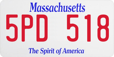 MA license plate 5PD518