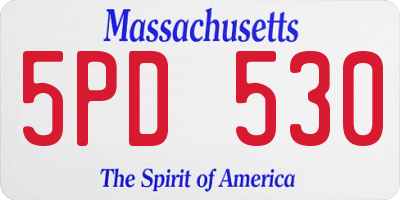 MA license plate 5PD530