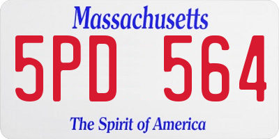 MA license plate 5PD564