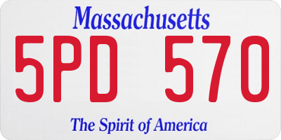 MA license plate 5PD570
