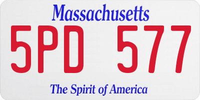 MA license plate 5PD577