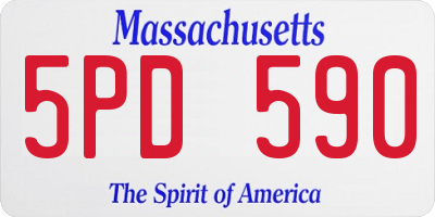 MA license plate 5PD590