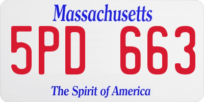 MA license plate 5PD663