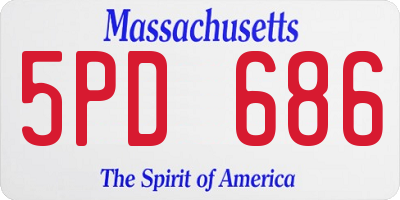 MA license plate 5PD686