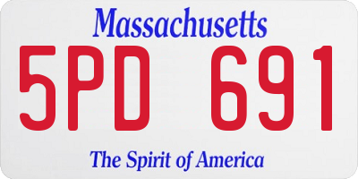 MA license plate 5PD691