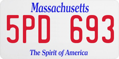 MA license plate 5PD693