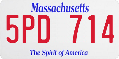MA license plate 5PD714