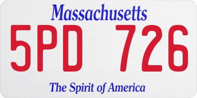 MA license plate 5PD726