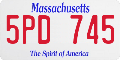 MA license plate 5PD745