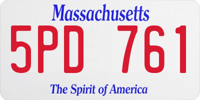 MA license plate 5PD761