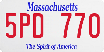 MA license plate 5PD770