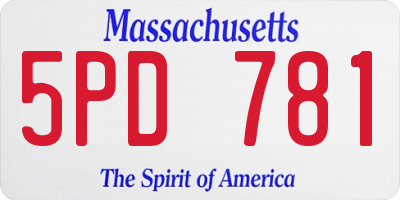 MA license plate 5PD781
