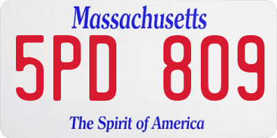MA license plate 5PD809