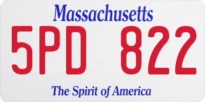 MA license plate 5PD822