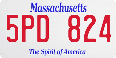 MA license plate 5PD824