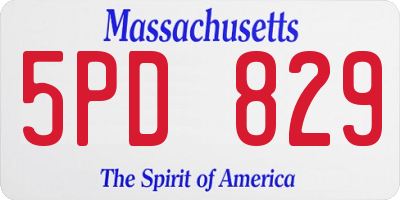 MA license plate 5PD829
