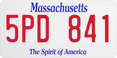 MA license plate 5PD841