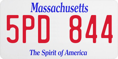 MA license plate 5PD844