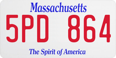 MA license plate 5PD864