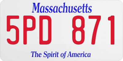 MA license plate 5PD871