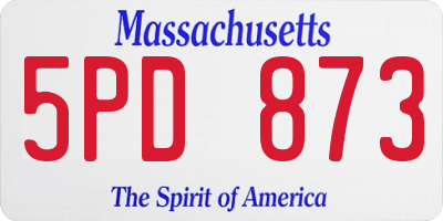 MA license plate 5PD873