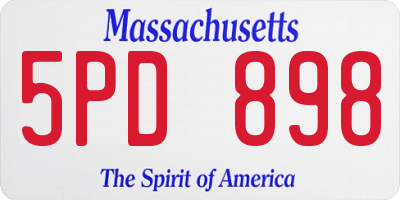 MA license plate 5PD898