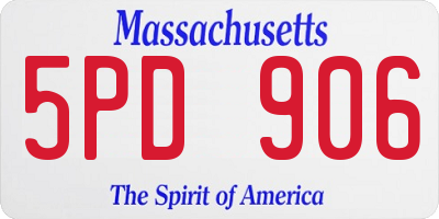 MA license plate 5PD906