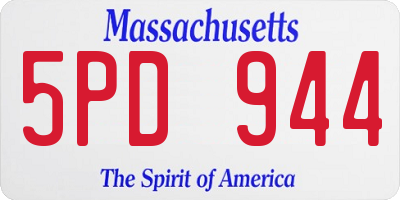 MA license plate 5PD944