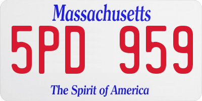 MA license plate 5PD959
