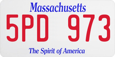 MA license plate 5PD973