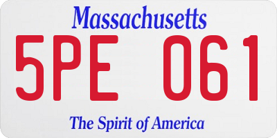 MA license plate 5PE061