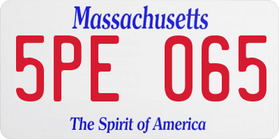 MA license plate 5PE065