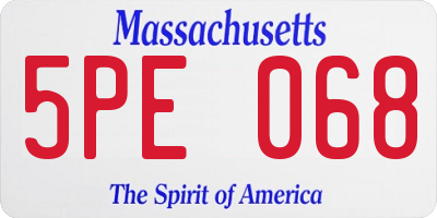 MA license plate 5PE068