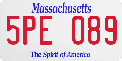 MA license plate 5PE089