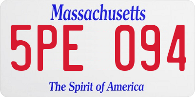 MA license plate 5PE094
