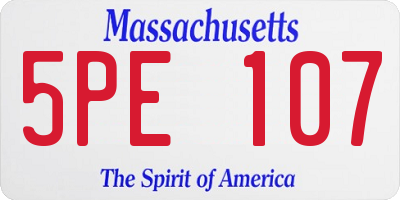 MA license plate 5PE107