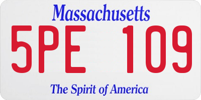 MA license plate 5PE109