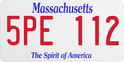MA license plate 5PE112