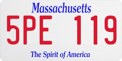 MA license plate 5PE119