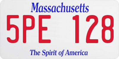 MA license plate 5PE128